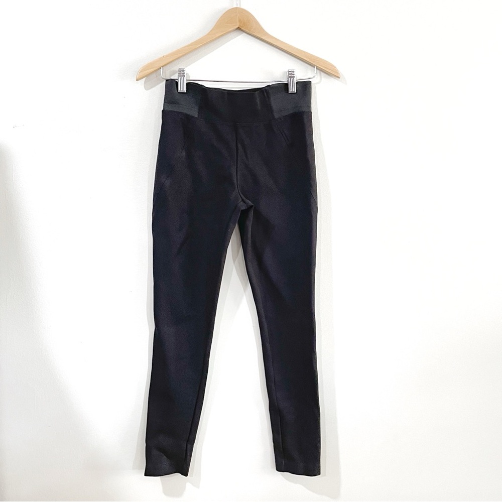 White + Warren Black Pull-On Stretch Pants Comfortable Luxury Leggings, Women S